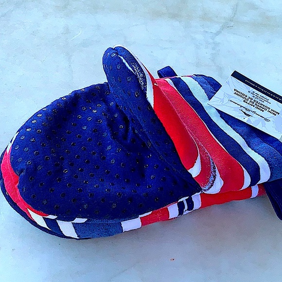 TOMMY BAHAMA MINI MITTS SET OF 2 RED WHITE BLUE STRIPES - Picture 2 of 5